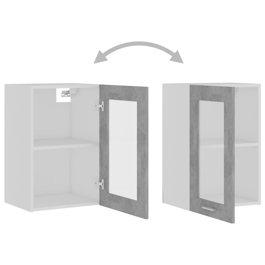Hanging Glass Cabinet "Lyon" Concrete Grey 40x31x60 cm