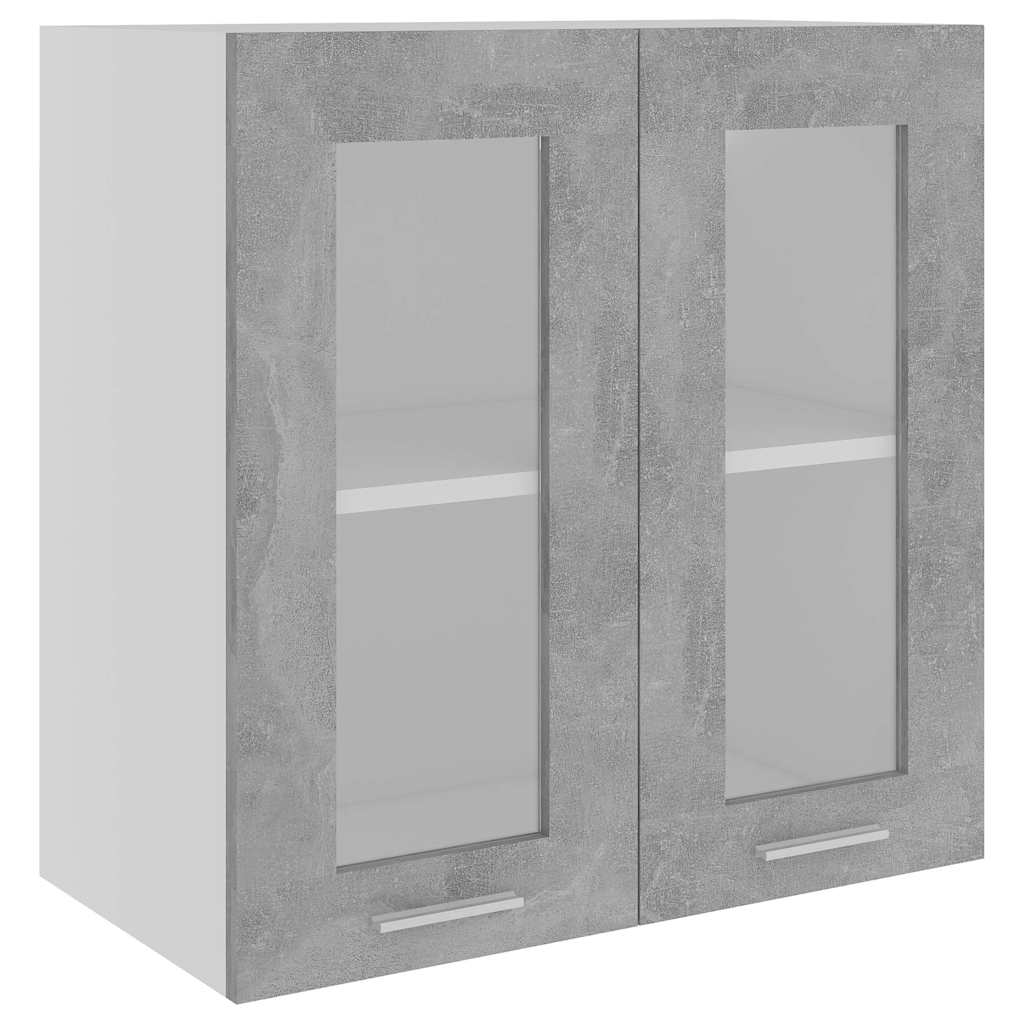 Hanging Glass Cabinet Lyon Concrete Grey 60x31x60 cm Engineered Wood