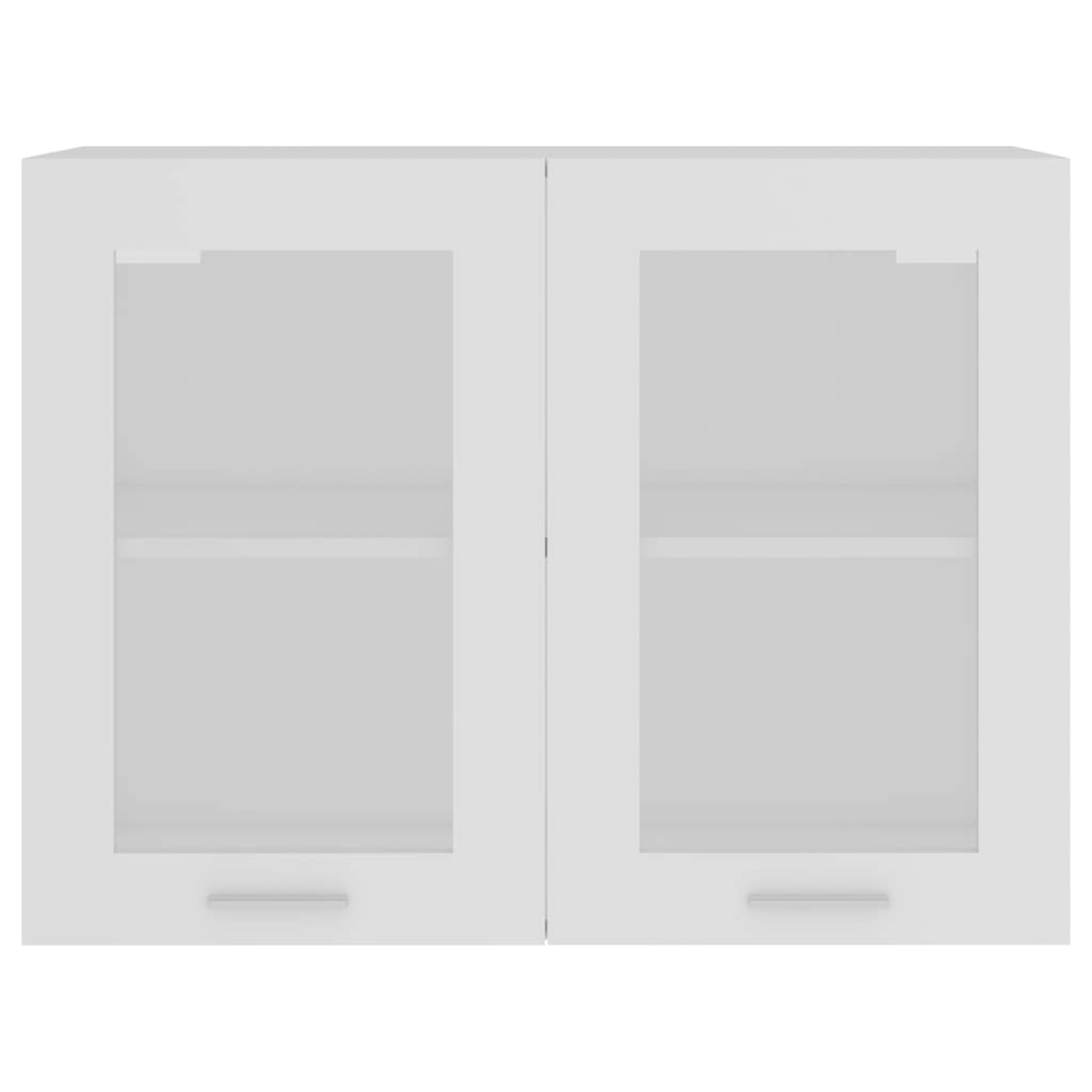 Hanging Glass Cabinet Lyon White 80x31x60 cm Engineered Wood