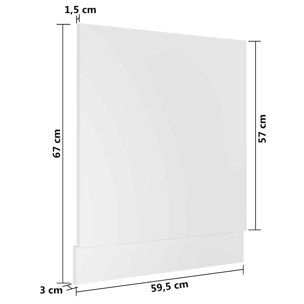 Dishwasher Panel Lyon White 59.5x3x67 cm Engineered Wood