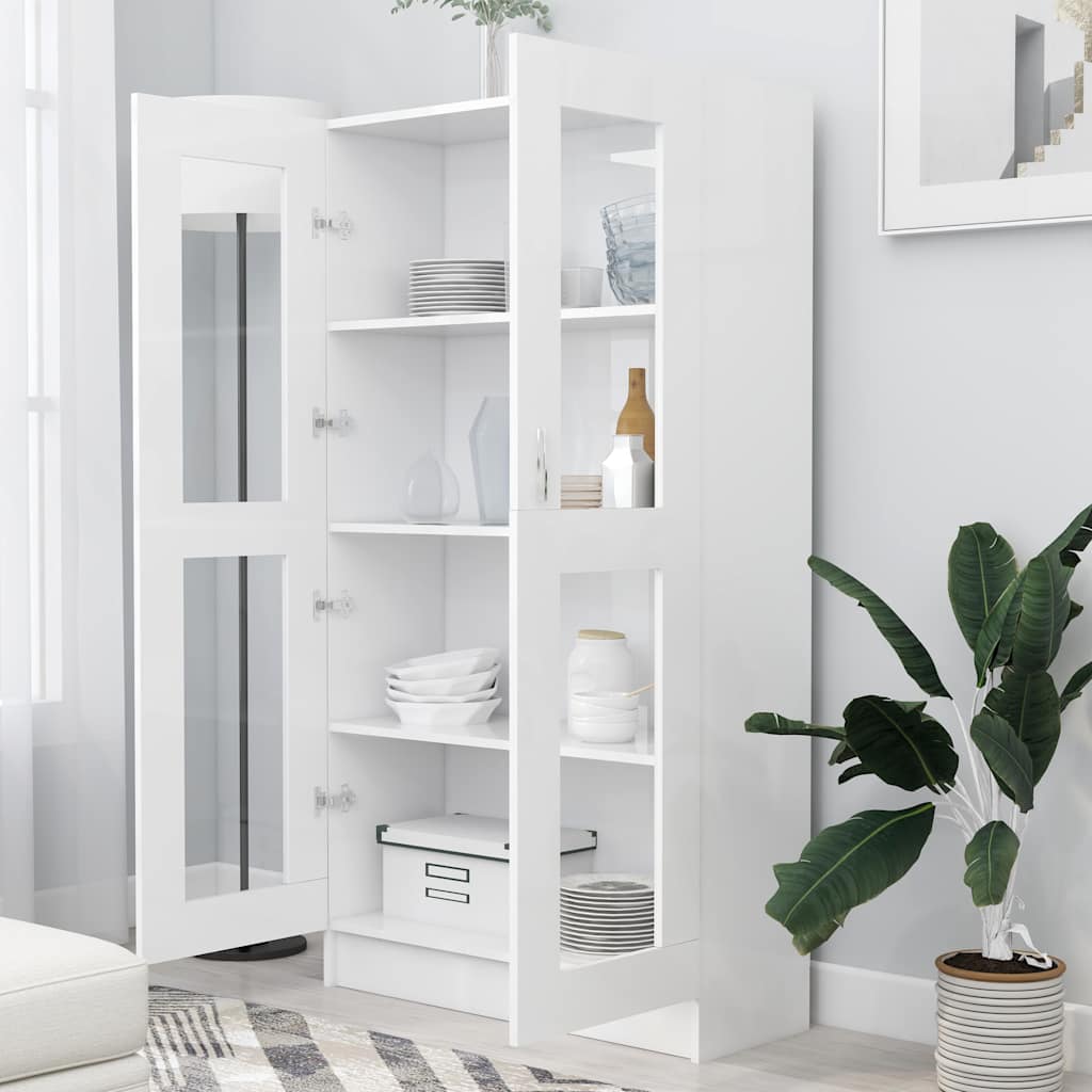 Vitrine Cabinet White 82.5x30.5x150 cm Engineered Wood