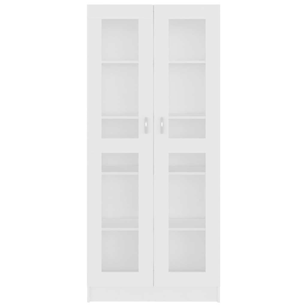 Vitrine Cabinet White 82.5x30.5x185 cm Engineered Wood