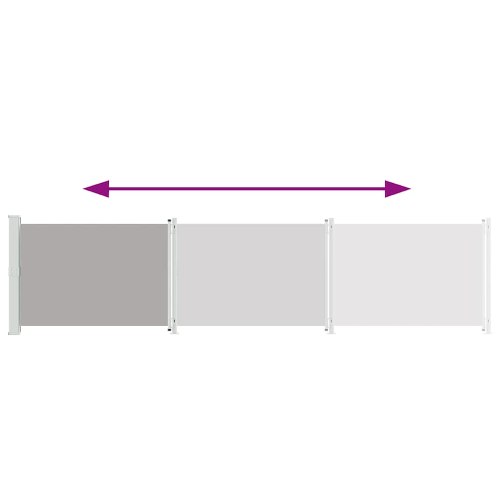 Patio Retractable Side Awning 140x600 cm Grey
