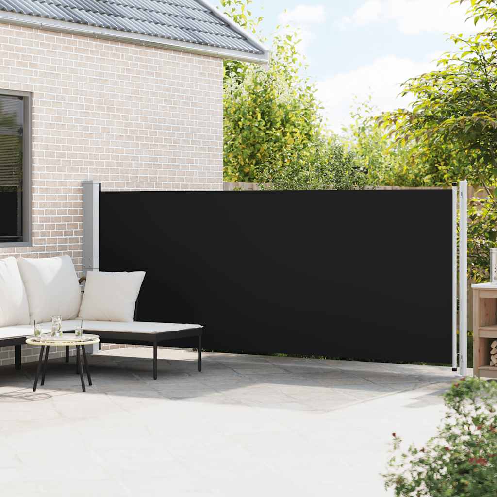 Patio Retractable Side Awning 600x160 cm Black