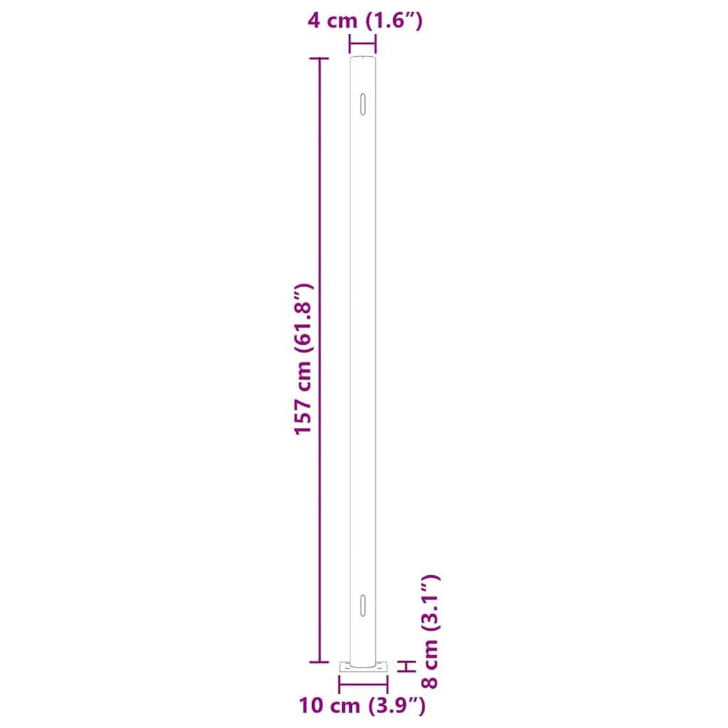 Patio Retractable Side Awning 600x160 cm Black