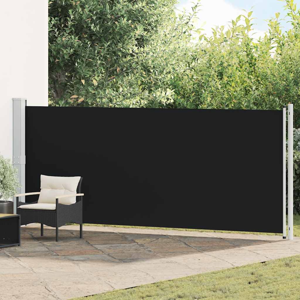 Patio Retractable Side Awning 600x160 cm Black