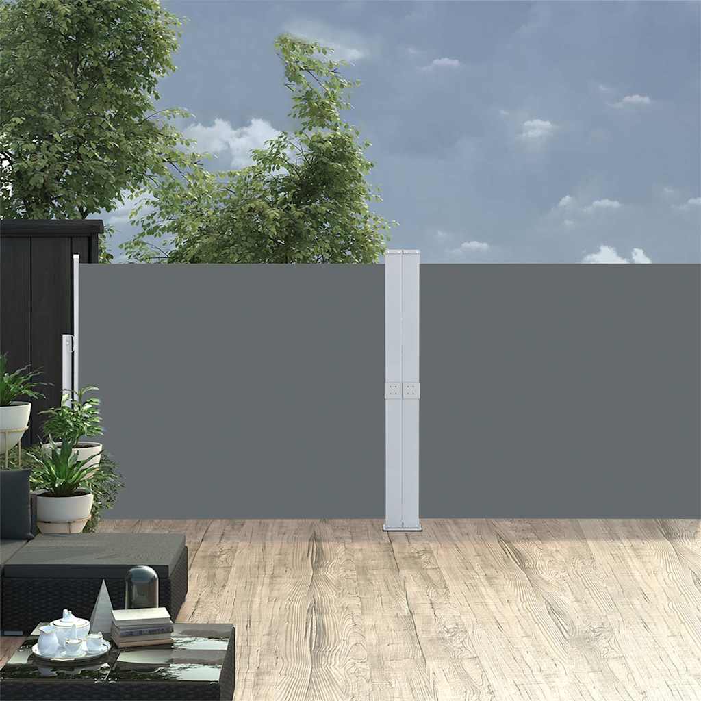 Patio Retractable Side Awning 140x1200 cm Anthracite