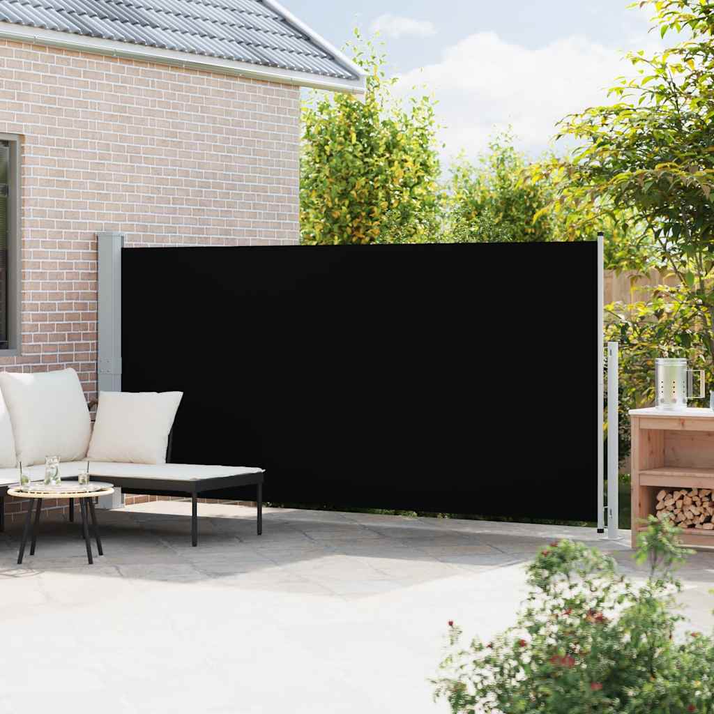 Patio Retractable Side Awning 180x500cm Black