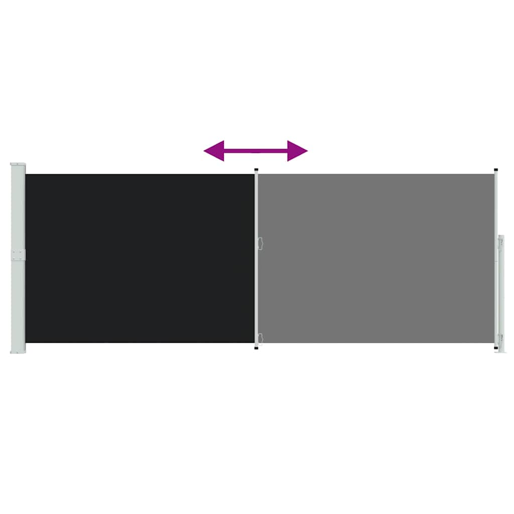 Patio Retractable Side Awning 180x500cm Black