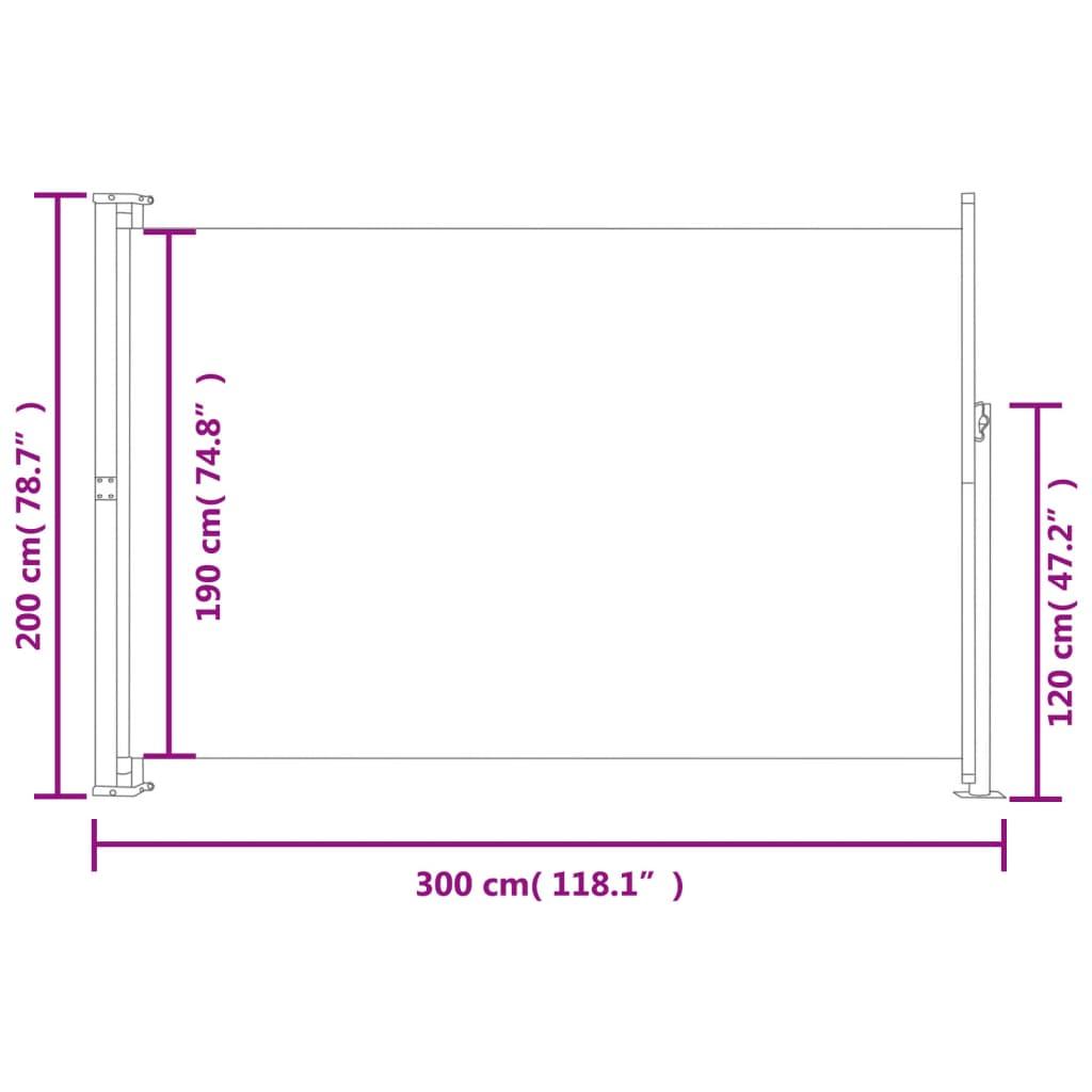 Patio Retractable Side Awning 200x300cm Cream
