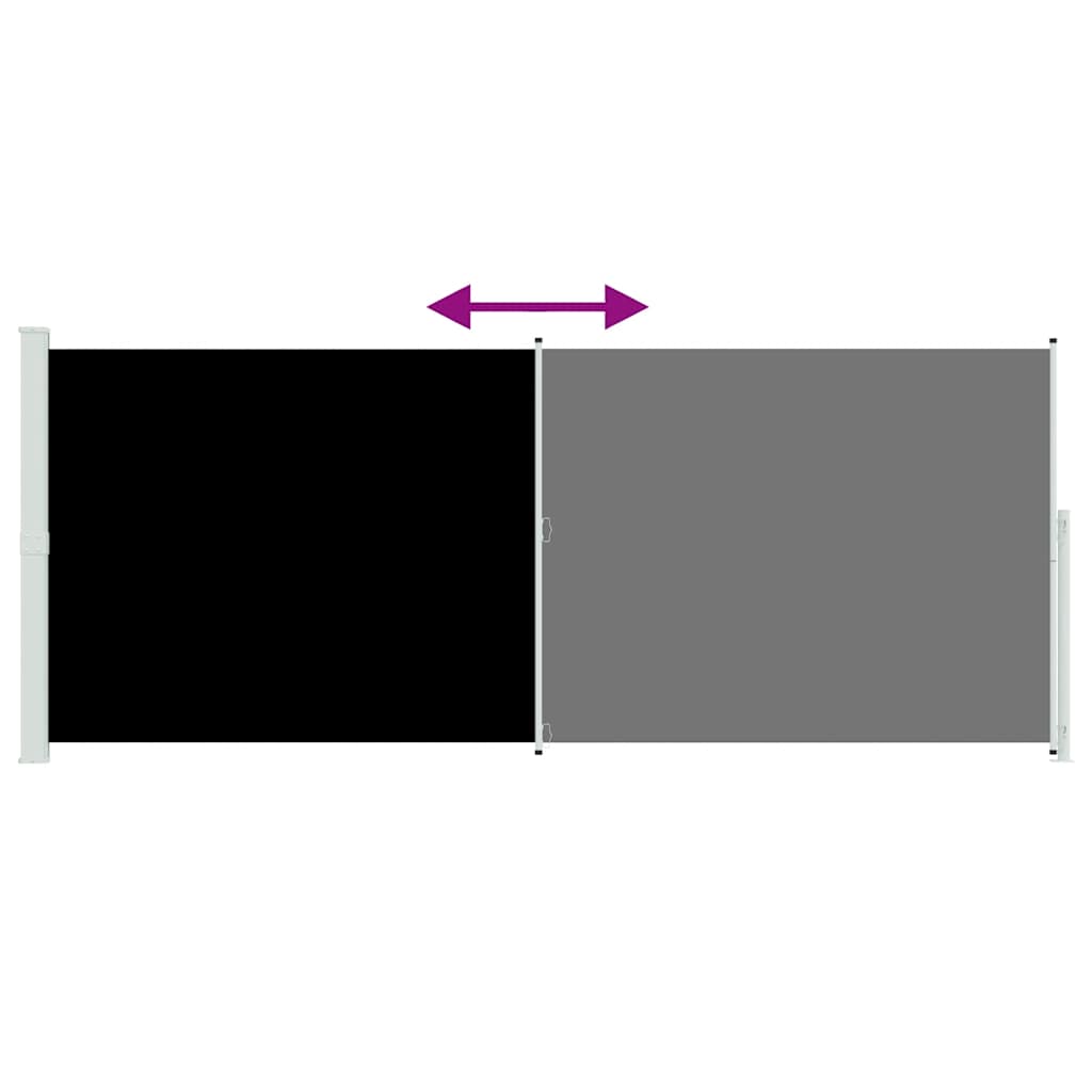 Patio Retractable Side Awning 200x500cm Black