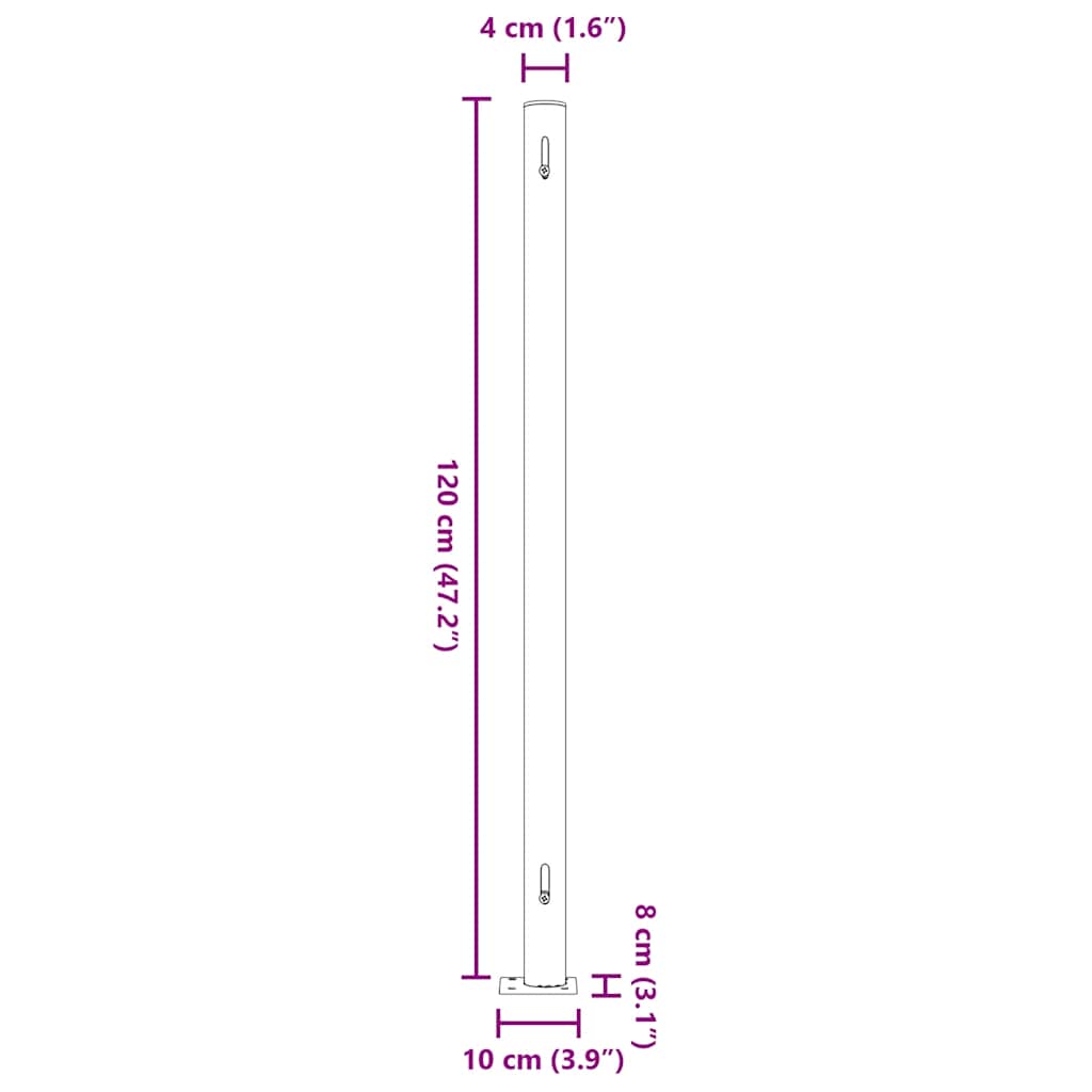 Patio Retractable Side Awning 200x500cm Black