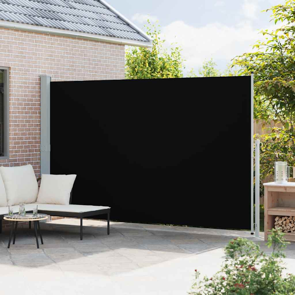 Patio Retractable Side Awning 220x514cm Black
