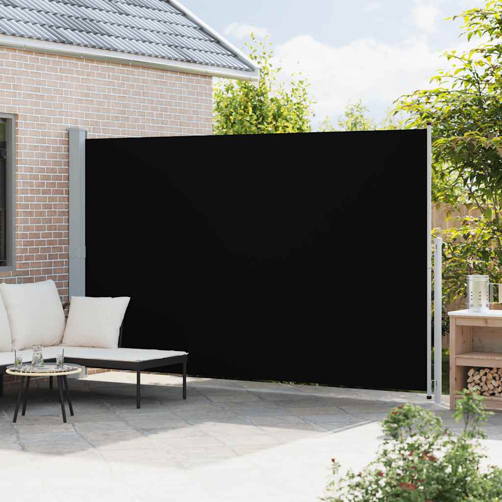 Patio Retractable Side Awning 220x500cm Black