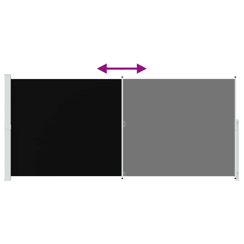 Patio Retractable Side Awning 220x514cm Black