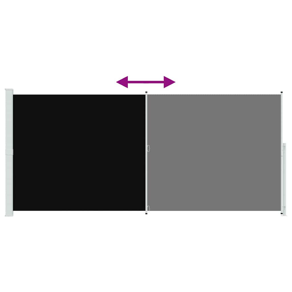 Patio Retractable Side Awning 220x500cm Black