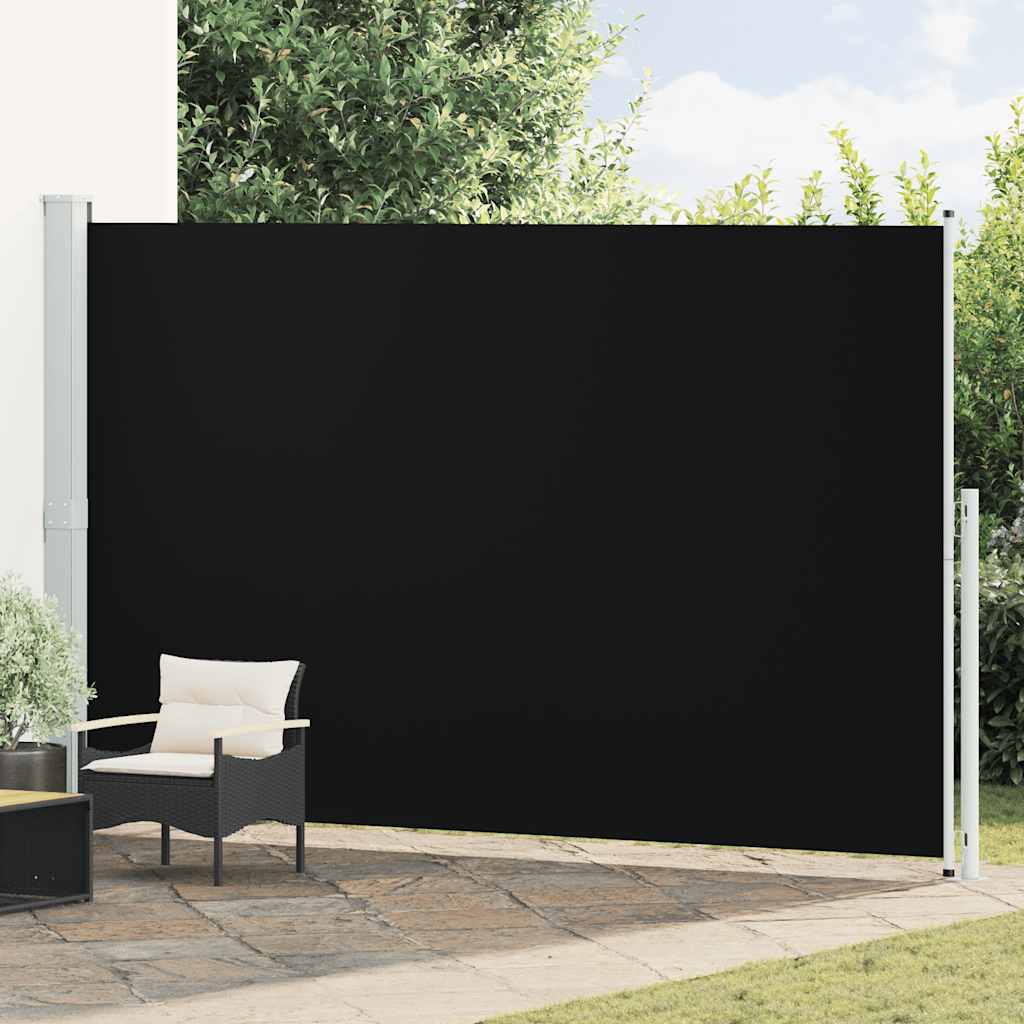Patio Retractable Side Awning 220x514cm Black
