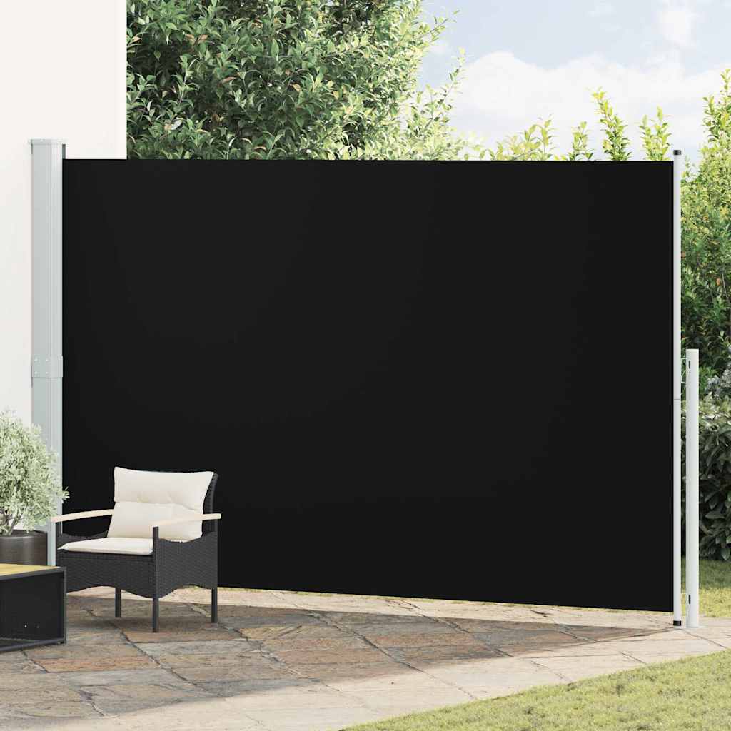 Patio Retractable Side Awning 220x500cm Black
