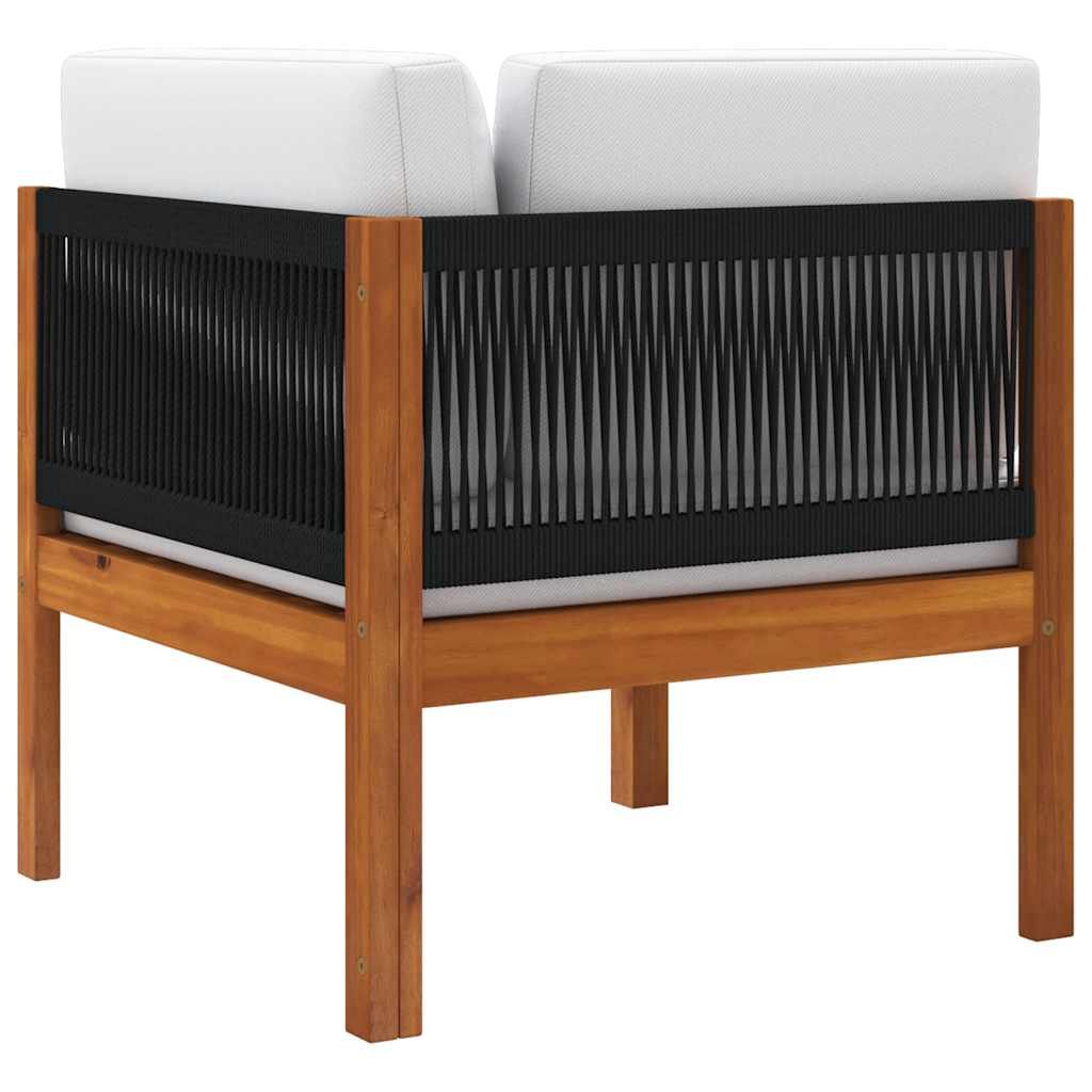 Garden Corner Sofas 2 pcs with Cushions Wood Acacia&Rope