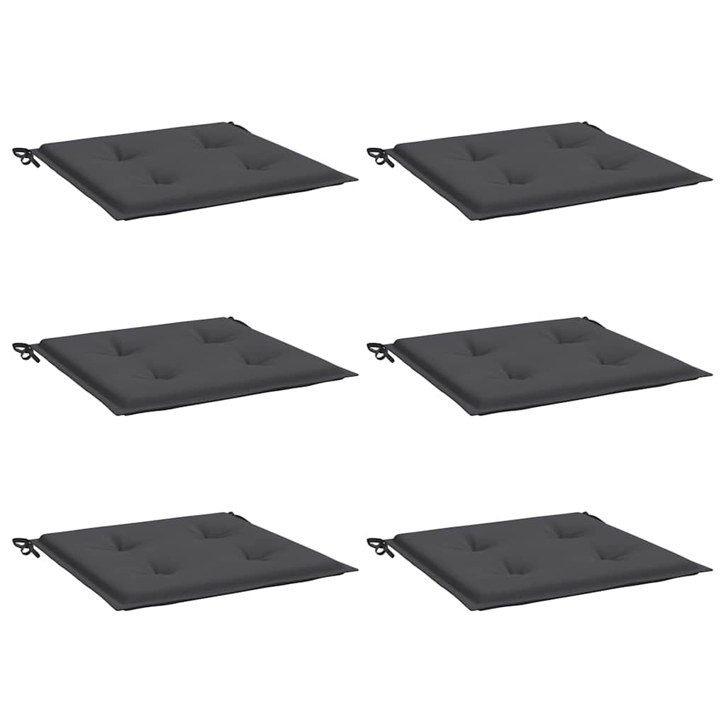 Garden Chair Cushions 6 pcs Anthracite 40x40x3 cm Oxford Fabric