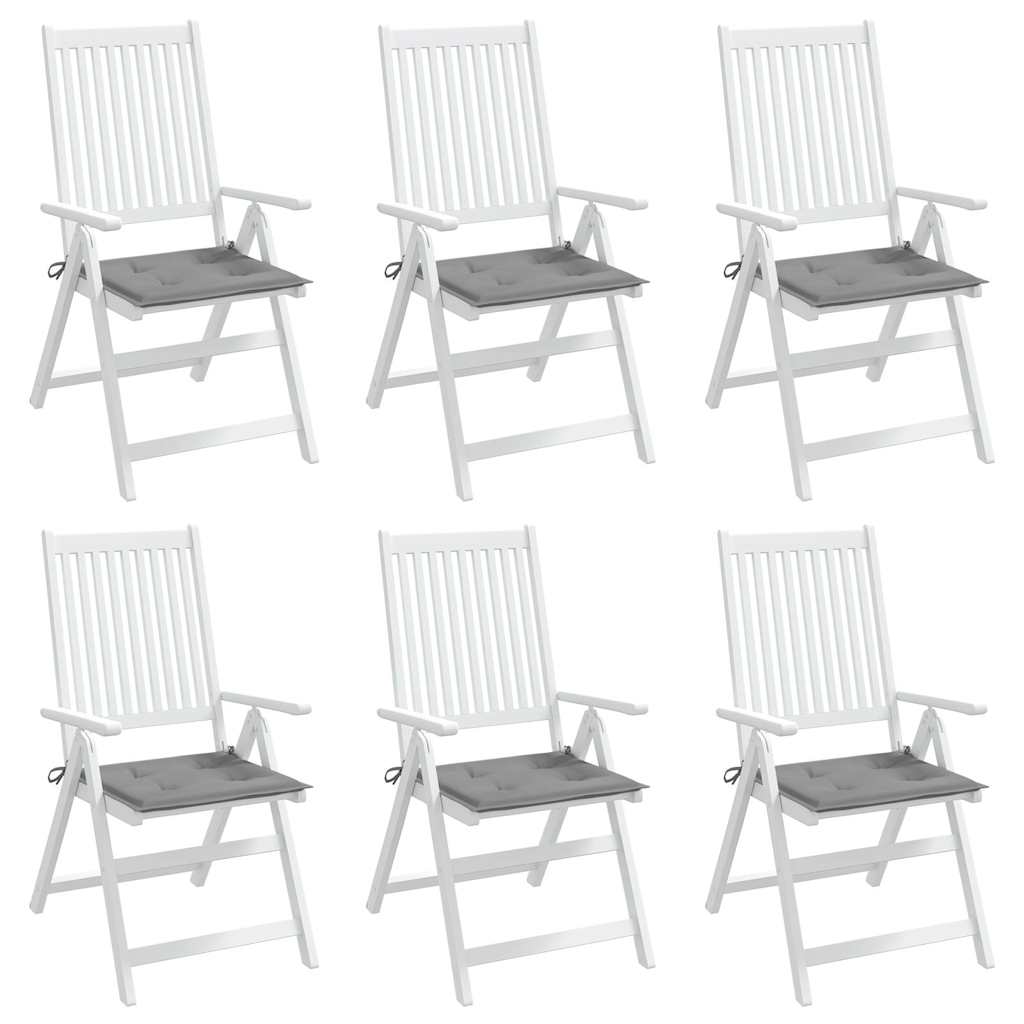 Garden Chair Cushions 6 pcs Grey 40x40x3 cm Oxford Fabric