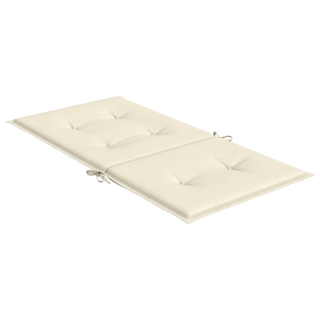 Garden Lowback Chair Cushions 6 pcs Cream 100x50x3 cm Oxford Fabric