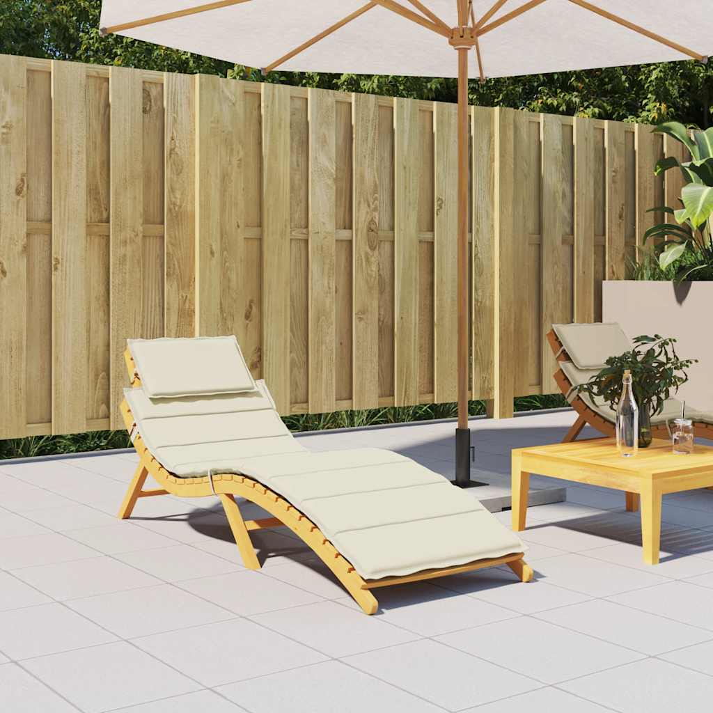 Sun Lounger Cushion Cream 186x58x4cm Oxford Fabric