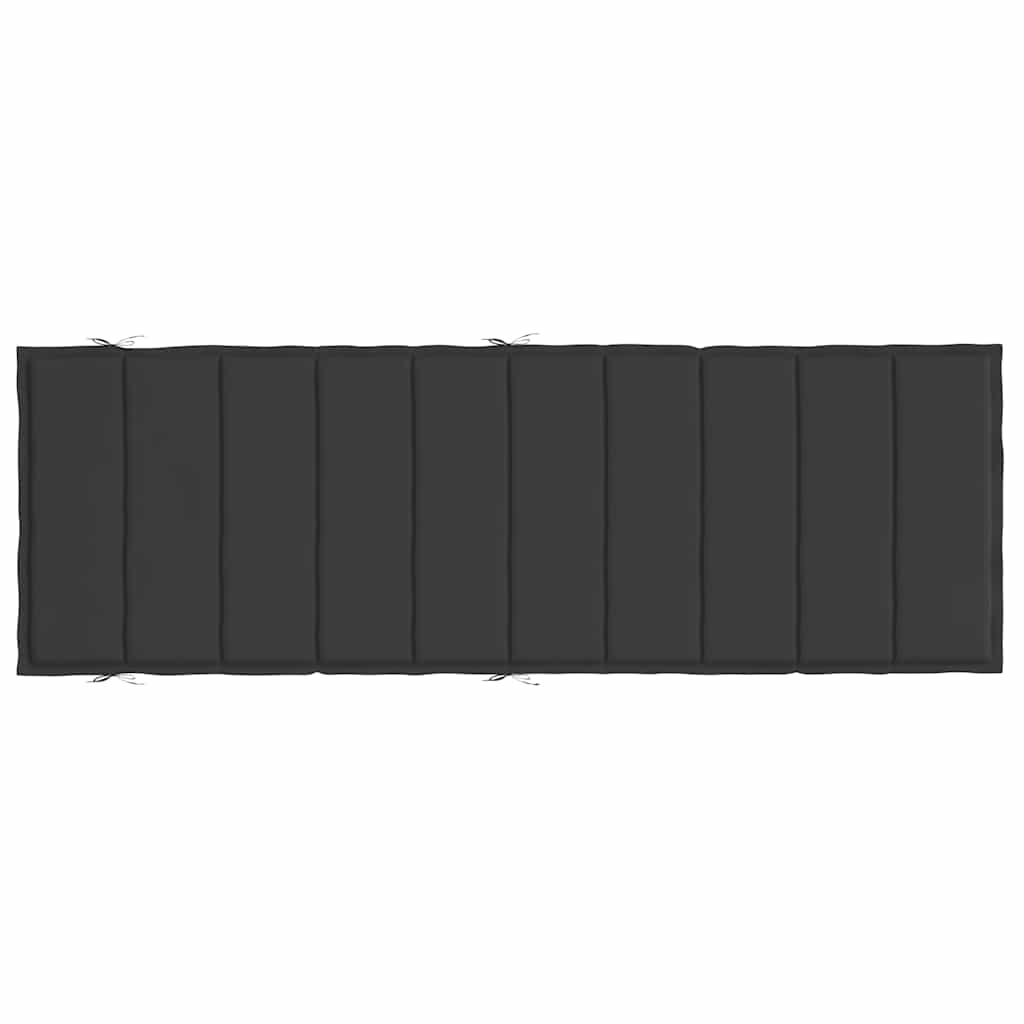 Sun Lounger Cushion Black 186x58x4cm Oxford Fabric