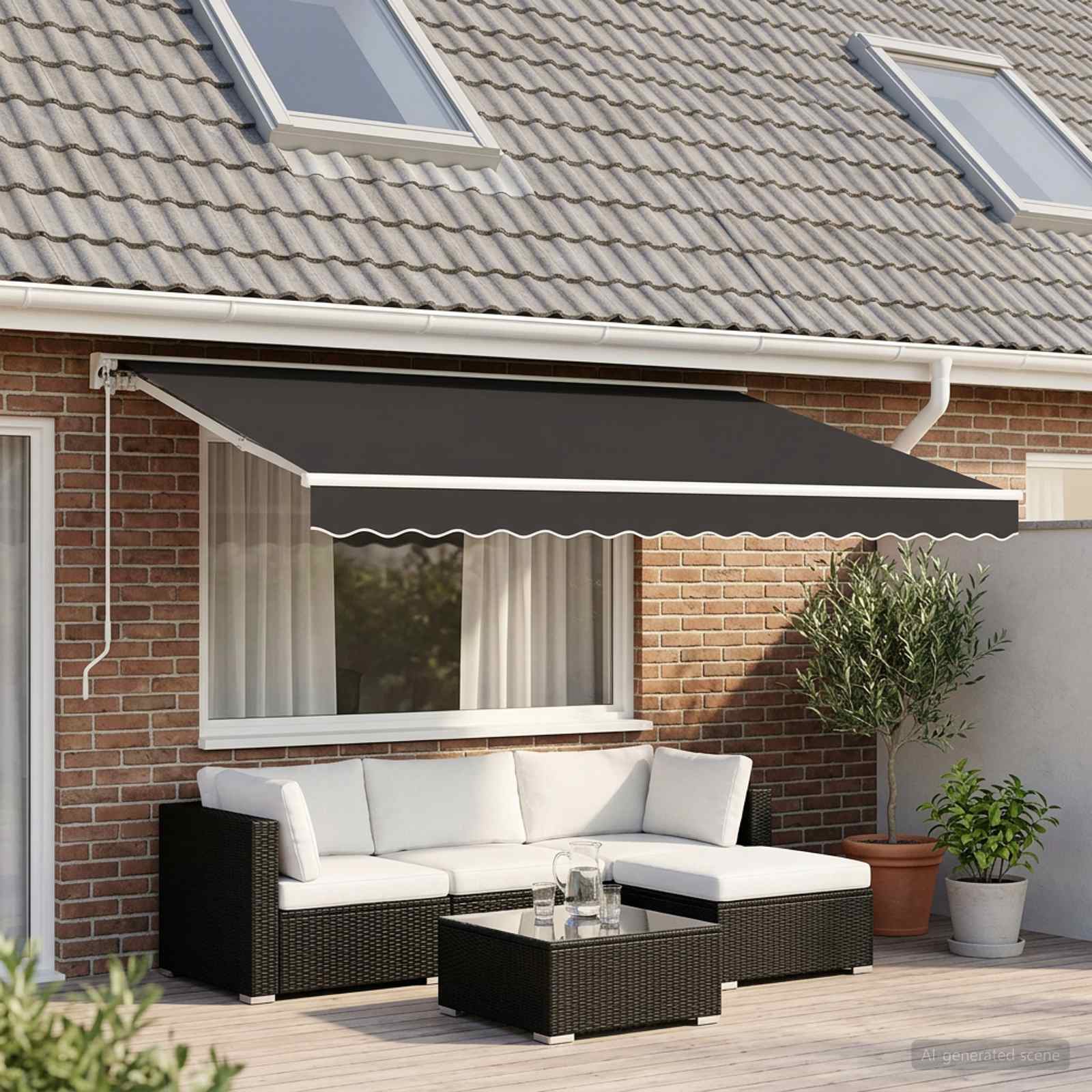 Awning Replacement Fabric Anthracite 400x350 cm Polyester
