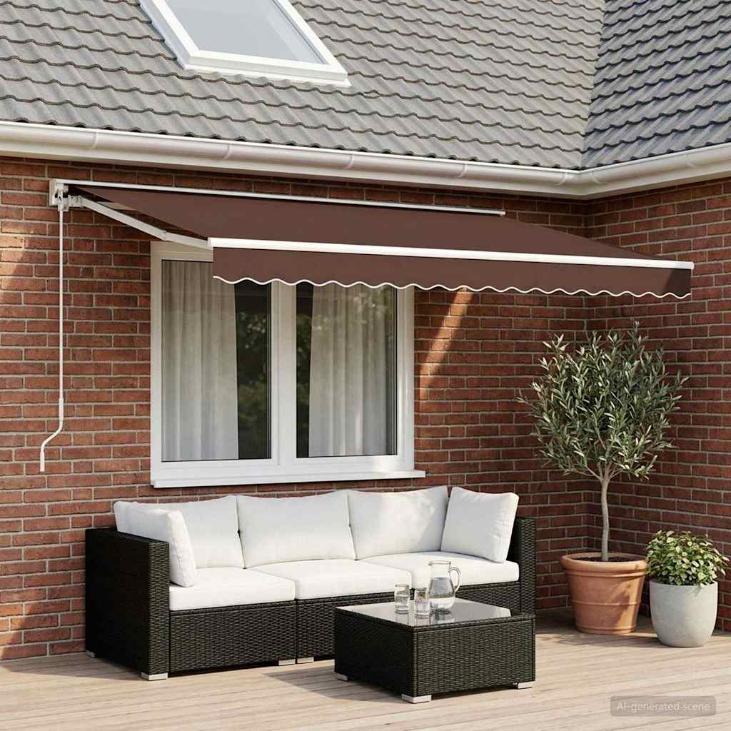Awning Replacement Fabric Brown 400x350 cm Polyester