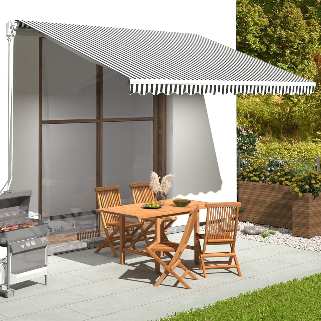 Awning Replacement Fabric Anthracite and White 400x350 cm