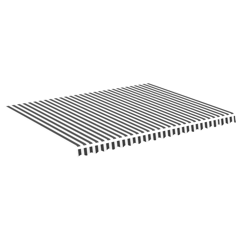 Awning Replacement Fabric Anthracite and White 450x350 cm Polyester