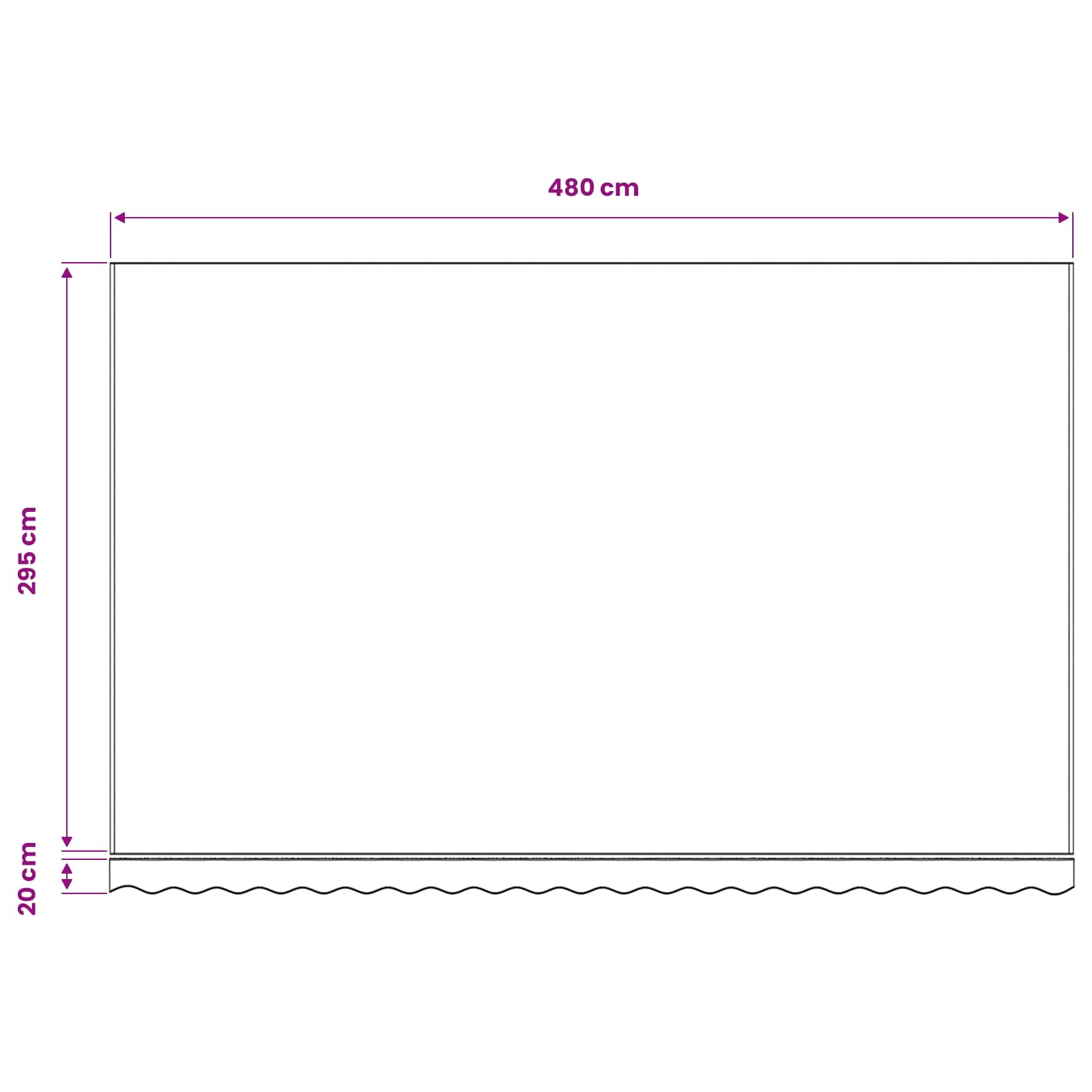 Awning Replacement Fabric Anthracite and White 500x300 cm