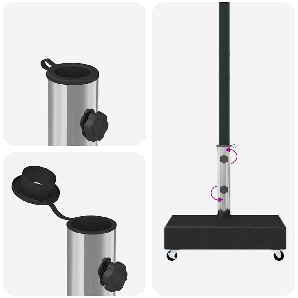 Umbrella Base Black 45x25x8 cm Granite