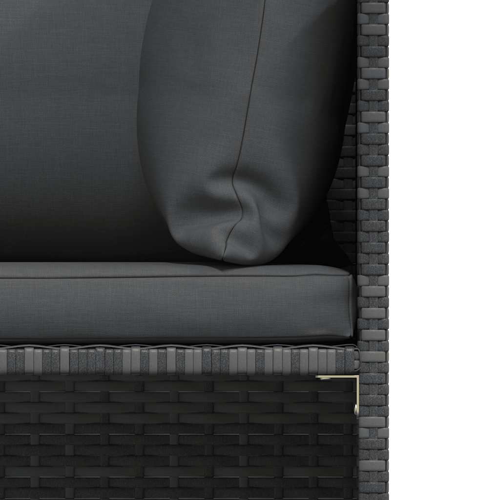 4 Piece Garden Lounge Set with Cushions Poly Rattan Grey
