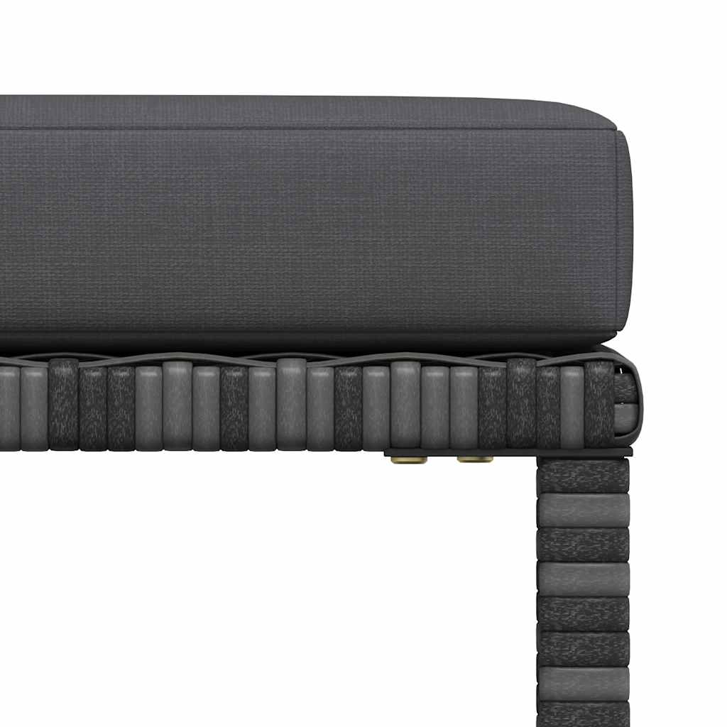 4 Piece Garden Lounge Set with Cushions Poly Rattan Grey