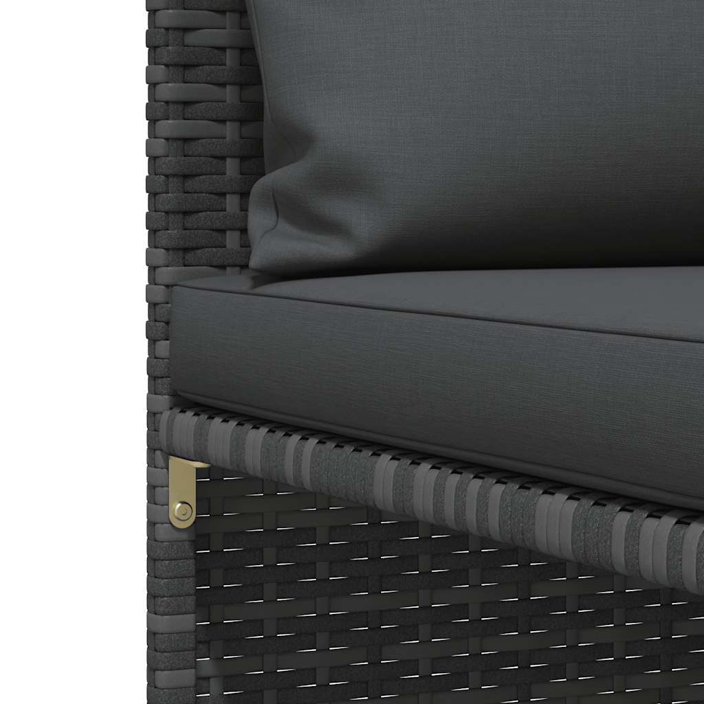 4 Piece Garden Sofa Set with Cushions Poly Rattan Grey
