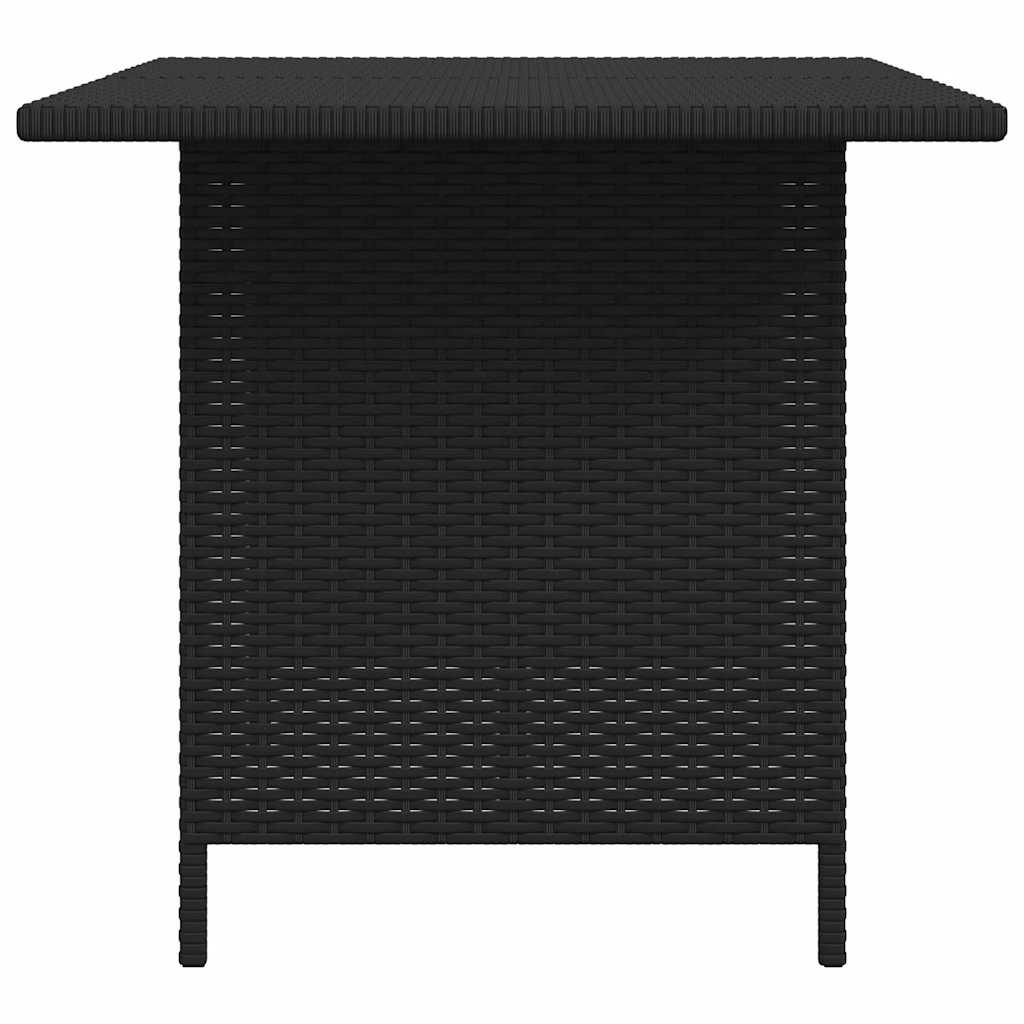 Garden Dining Table Black 110x70x65 cm Poly Rattan