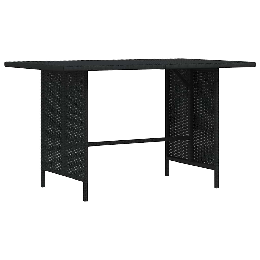 Garden Dining Table Black 110x70x65 cm Poly Rattan