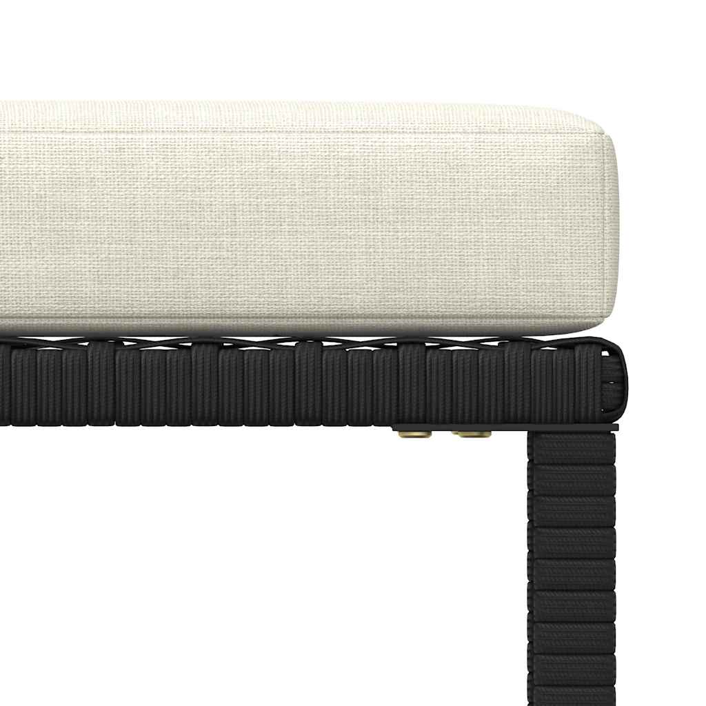 3 Piece Garden Sofa Set with Cushions Black Poly Rattan
