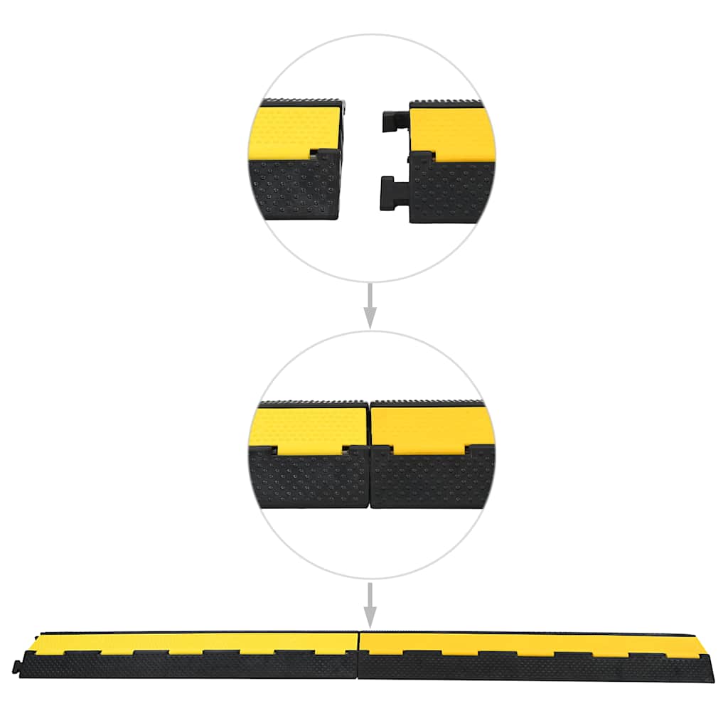Cable Protector Ramps 2 pcs 2 Channels Rubber 101,5 cm