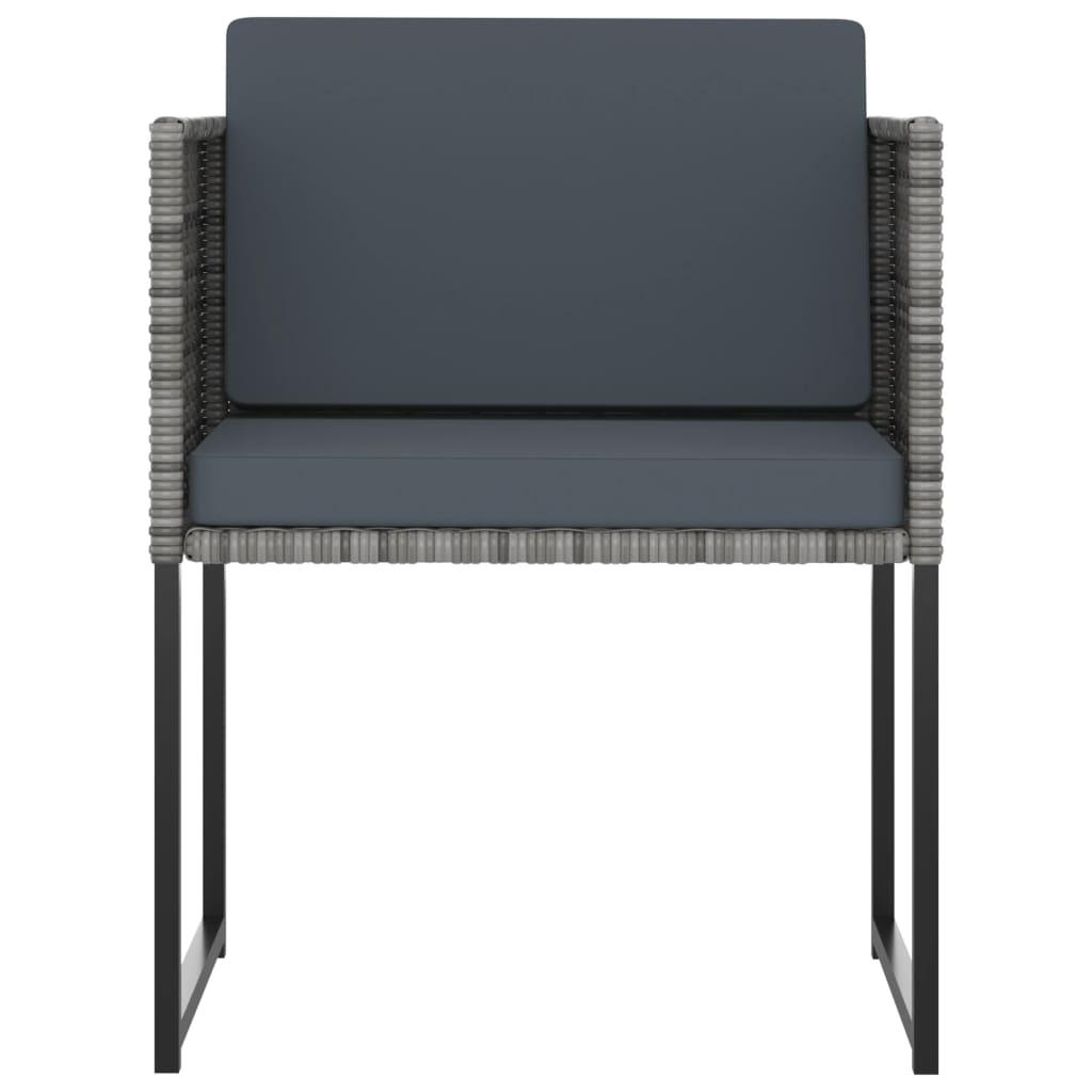 9 Piece Garden Dining Set with Cushions Poly Rattan Grey