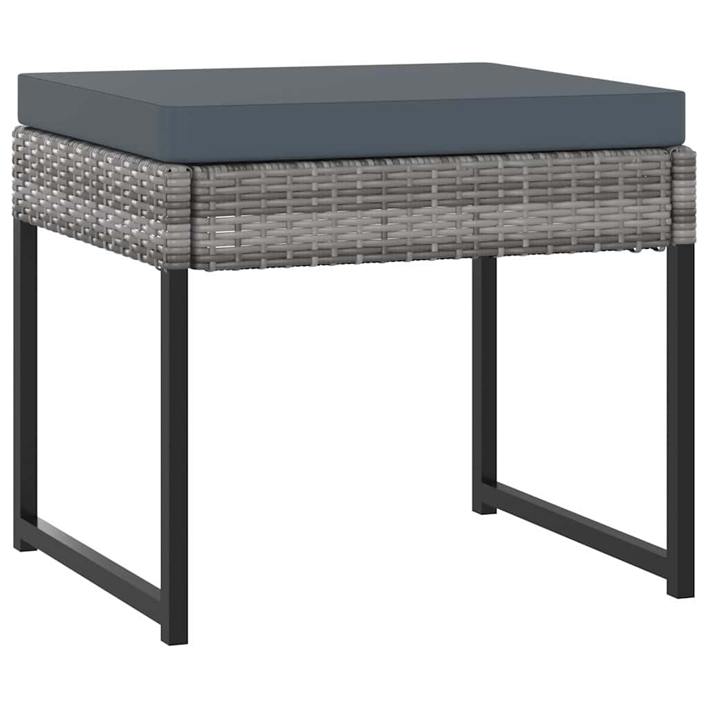 9 Piece Garden Dining Set with Cushions Poly Rattan Grey