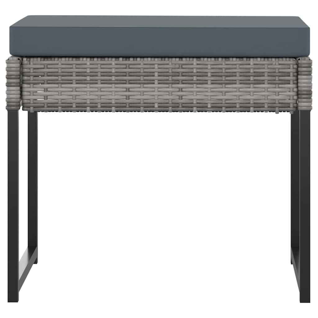 9 Piece Garden Dining Set with Cushions Poly Rattan Grey