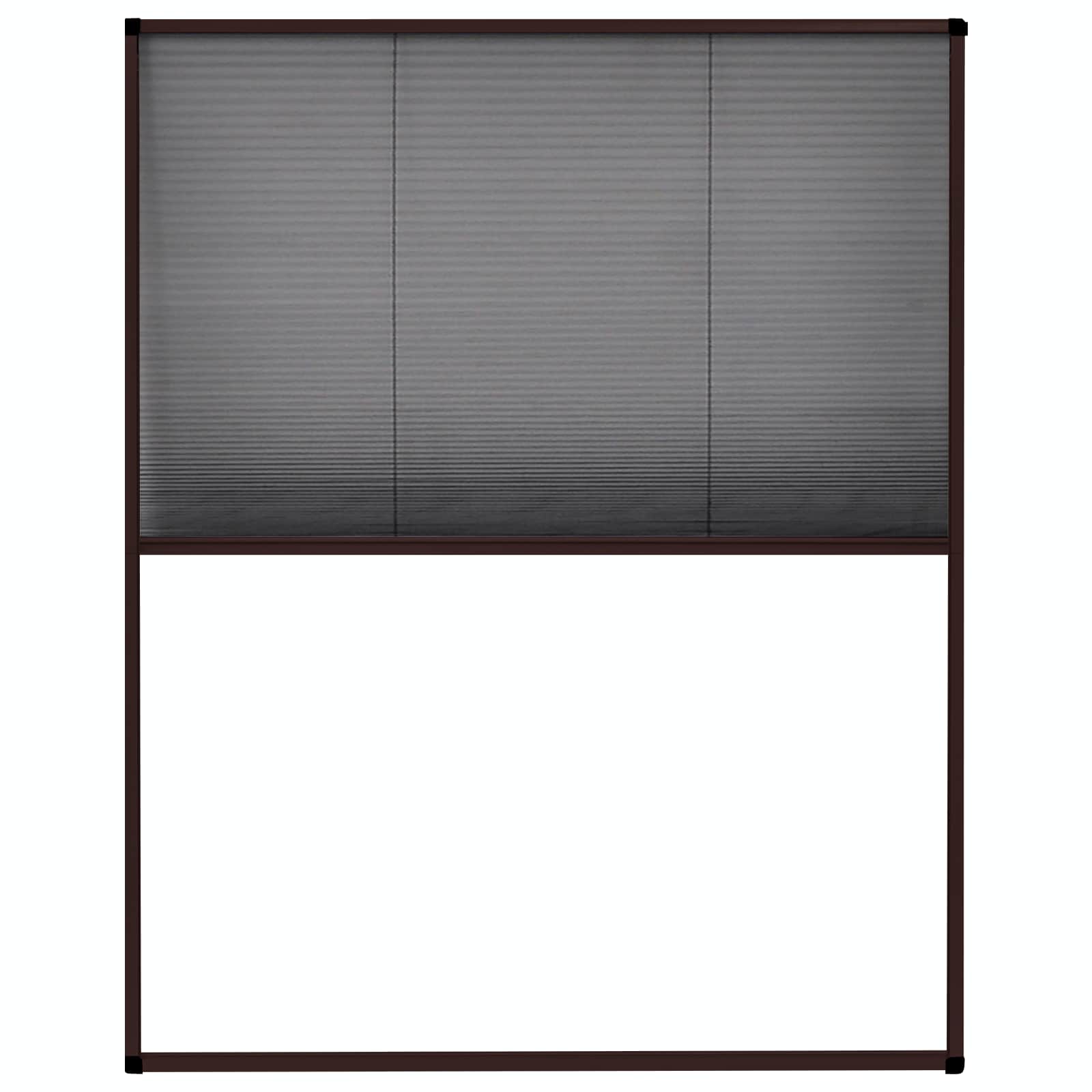 Plisse Insect Screen for Windows Aluminium Brown 80x100 cm