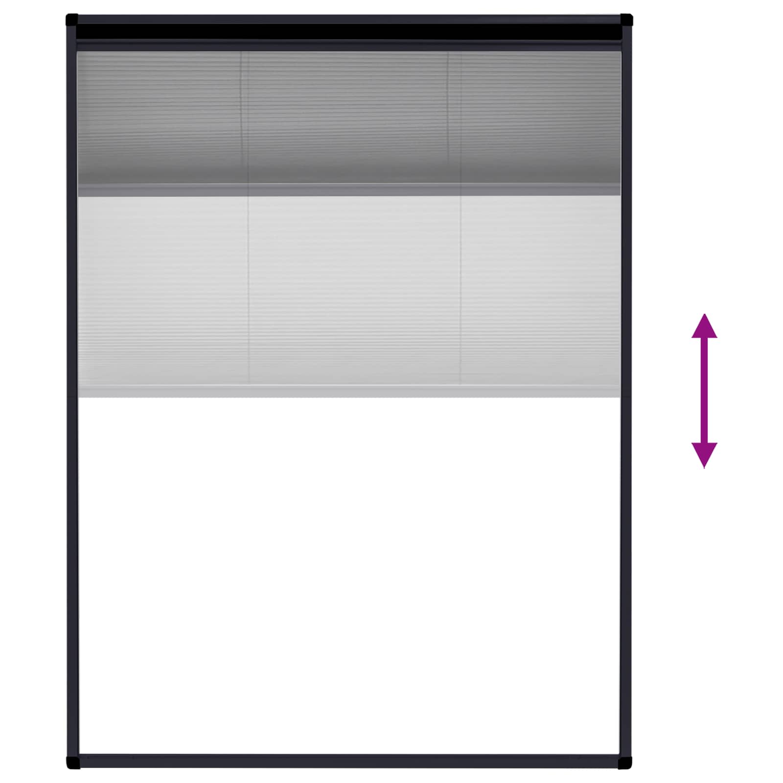 Plisse Insect Screen for Windows Aluminium Anthracite 60x80 cm