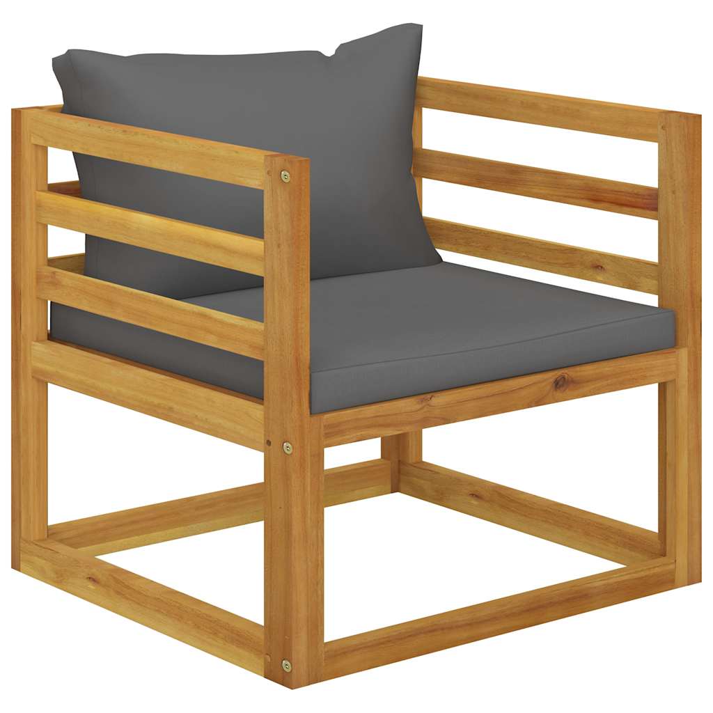 6 Piece Garden Lounge Set with Cushion Solid Acacia Wood