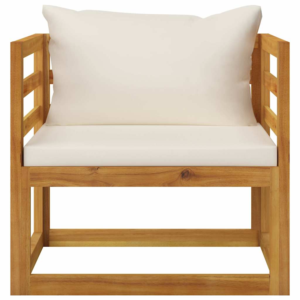 8 Piece Garden Lounge Set with Cushion Cream Solid Acacia Wood