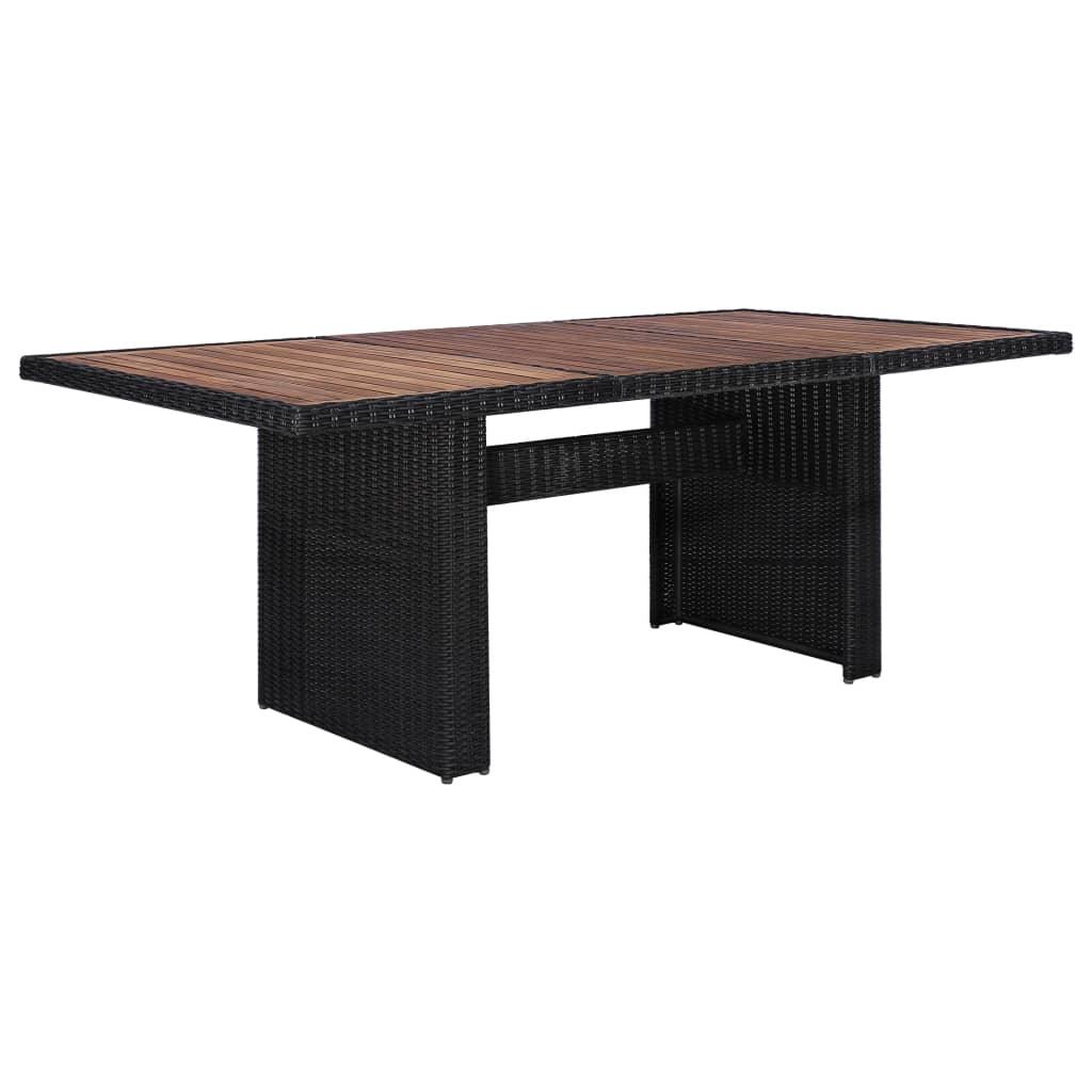 9 Piece Outdoor Dining Set Poly Rattan Black