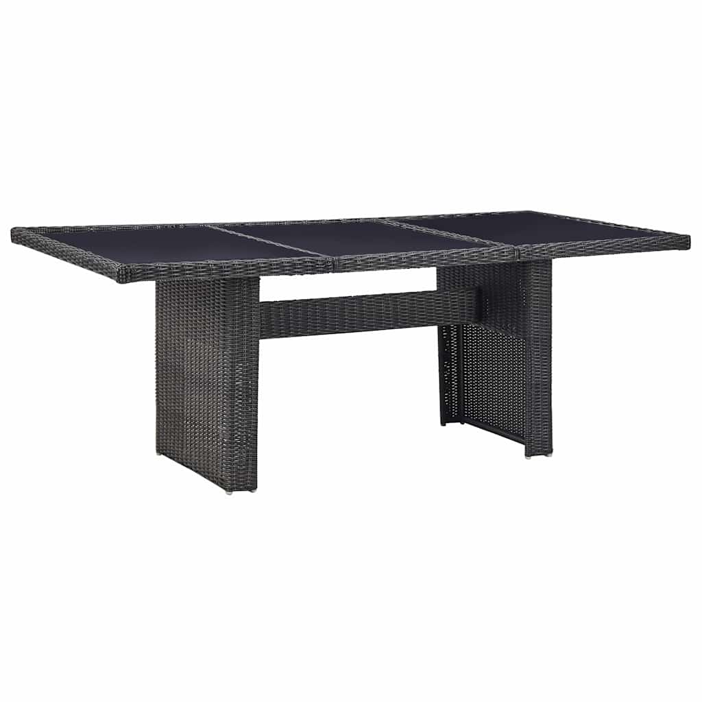 9 Piece Outdoor Dining Set Poly Rattan Black